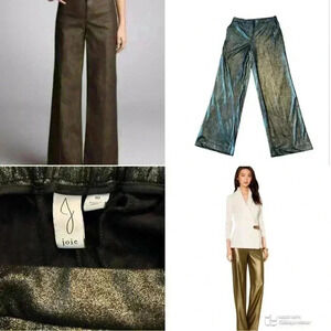 NWOT Joie metallic wide leg cropped pants pants